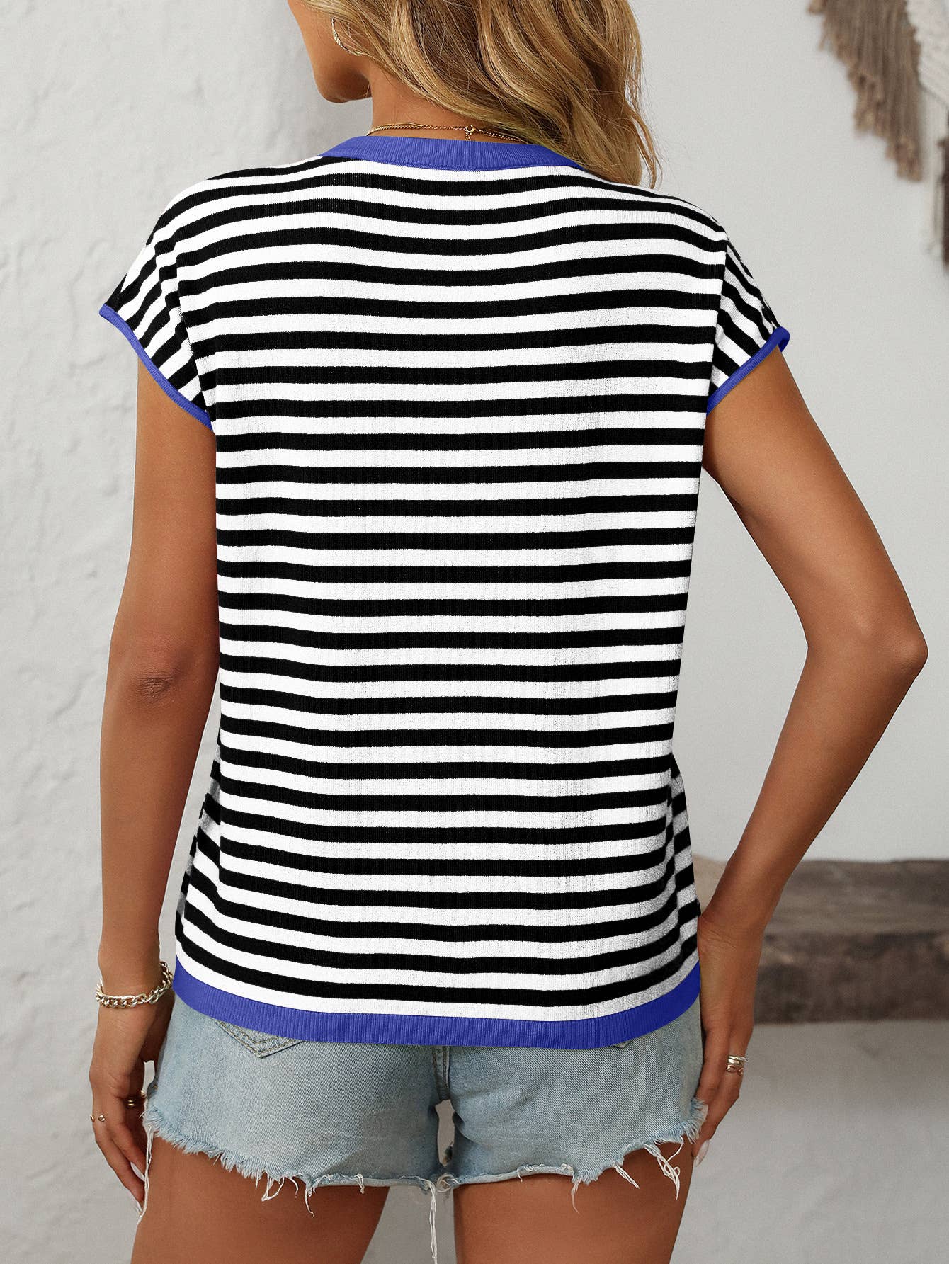 Cloudy Blue Striped Top