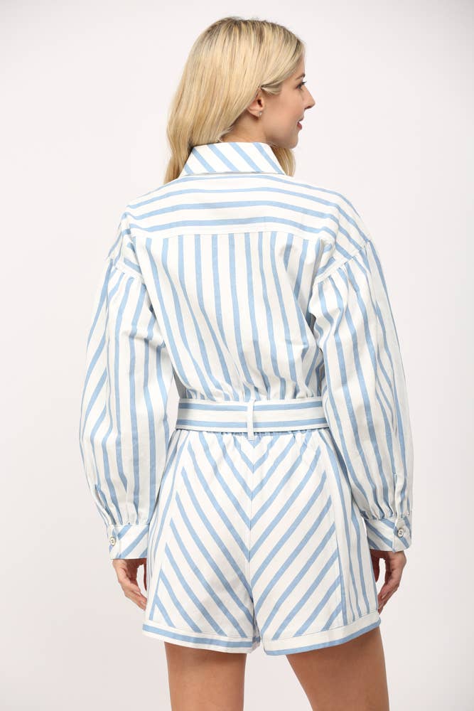 Blue/White Romper