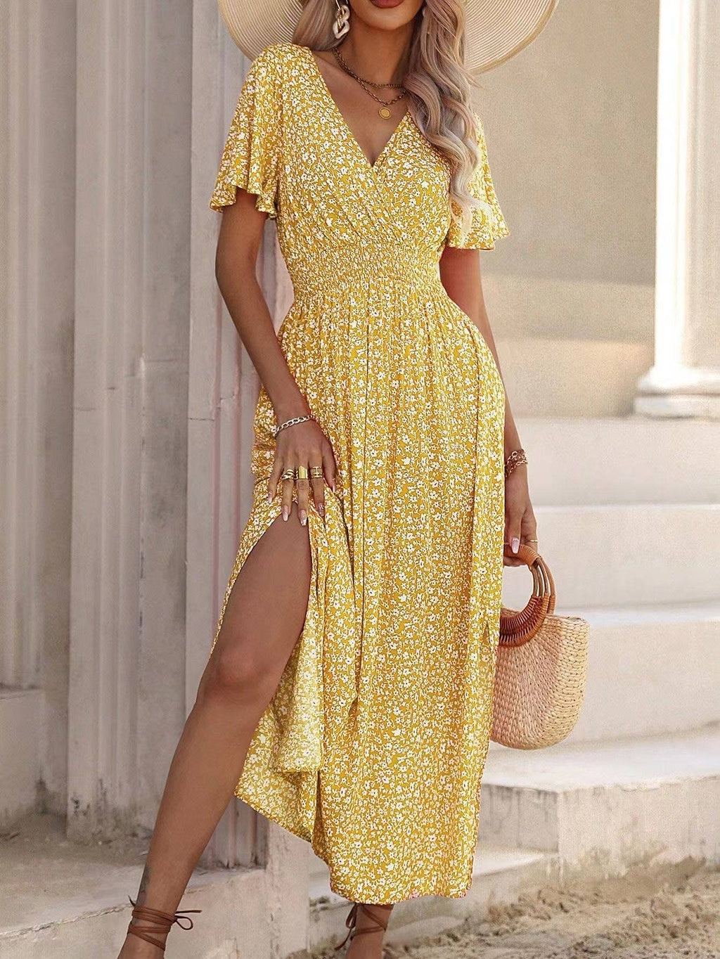 Floral Midi in Pink or Yellow