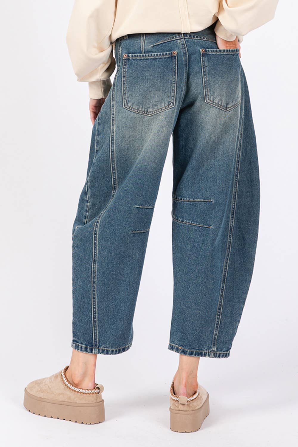 CLASSIC BARREL STYLE LEGS JEANS (SP7237)