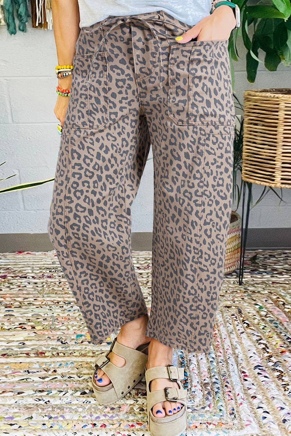 Leopard Barrel Jeans