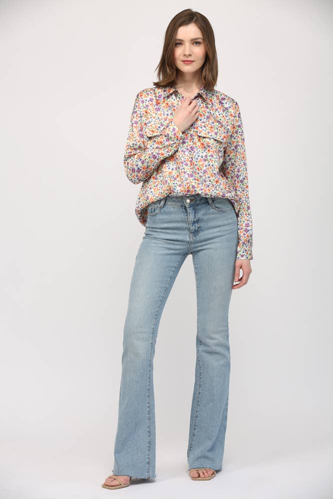 Orng/Purp Floral Top
