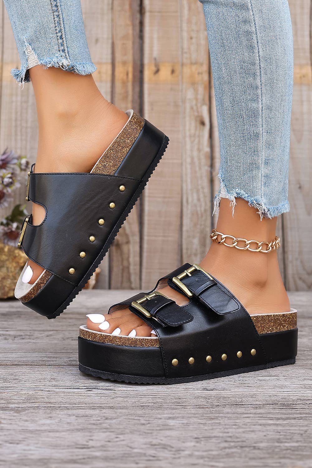 Platform Blk Sandal