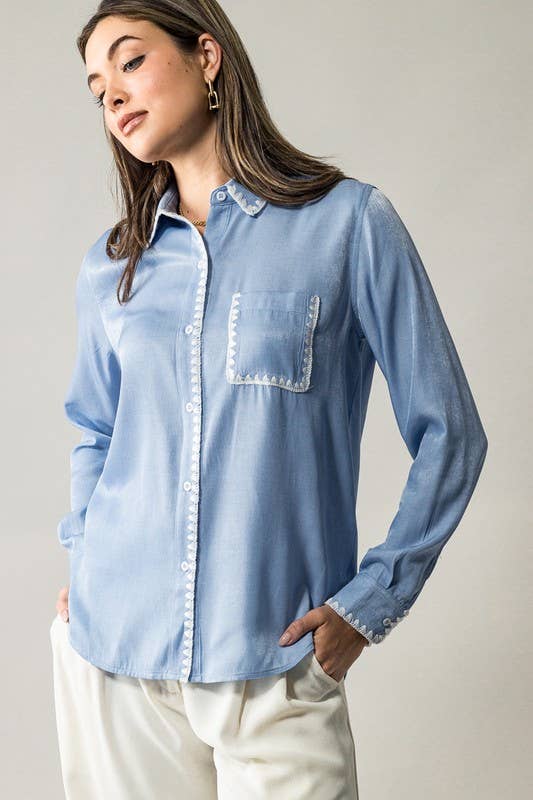 Denim Scallop Shirt
