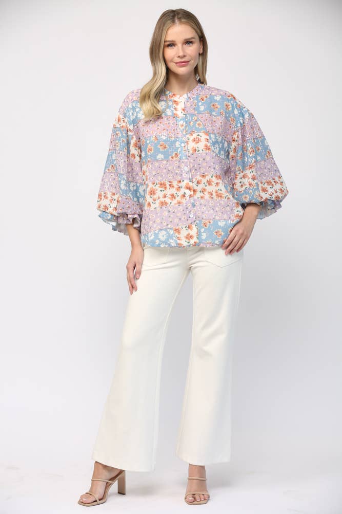 Blue/Lvndr Sequin Top