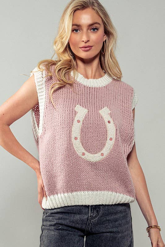 Pink HorseSho Sweater
