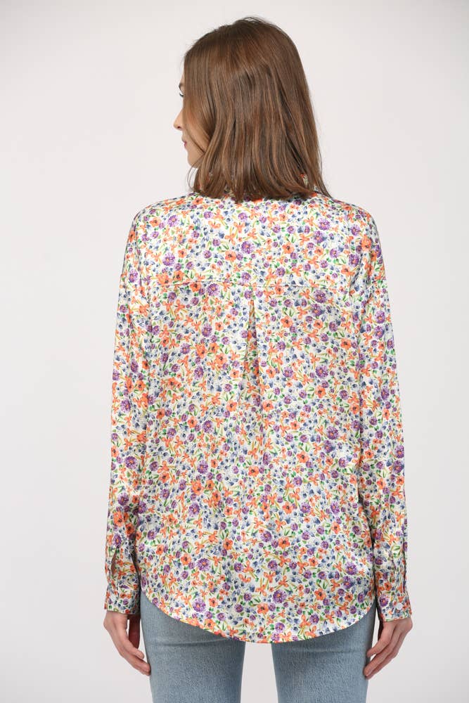 Orng/Purp Floral Top