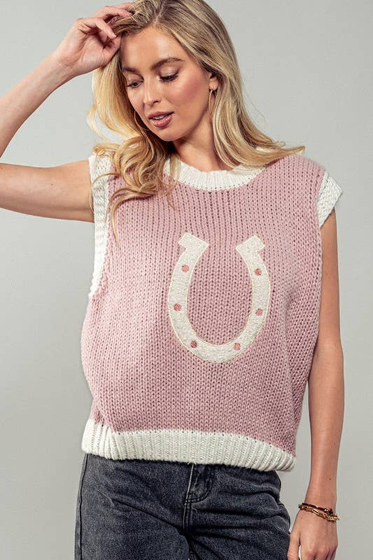 Pink HorseSho Sweater