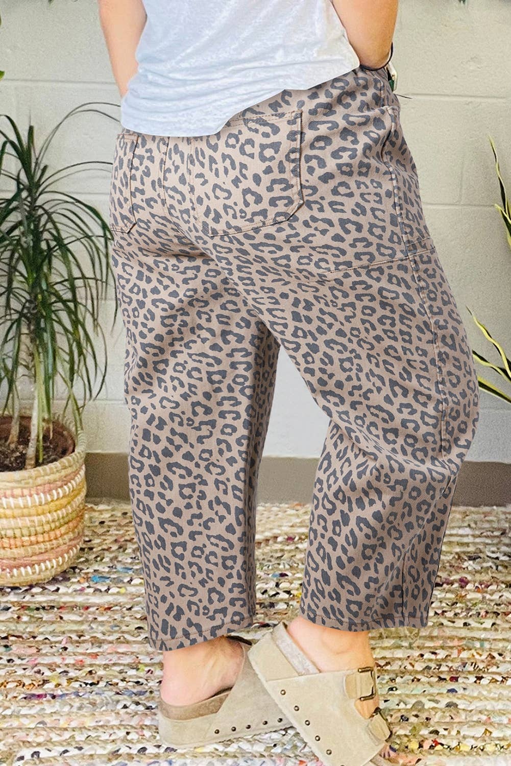 Leopard Barrel Jeans