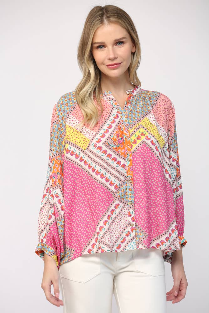 Pink Patchwork Top