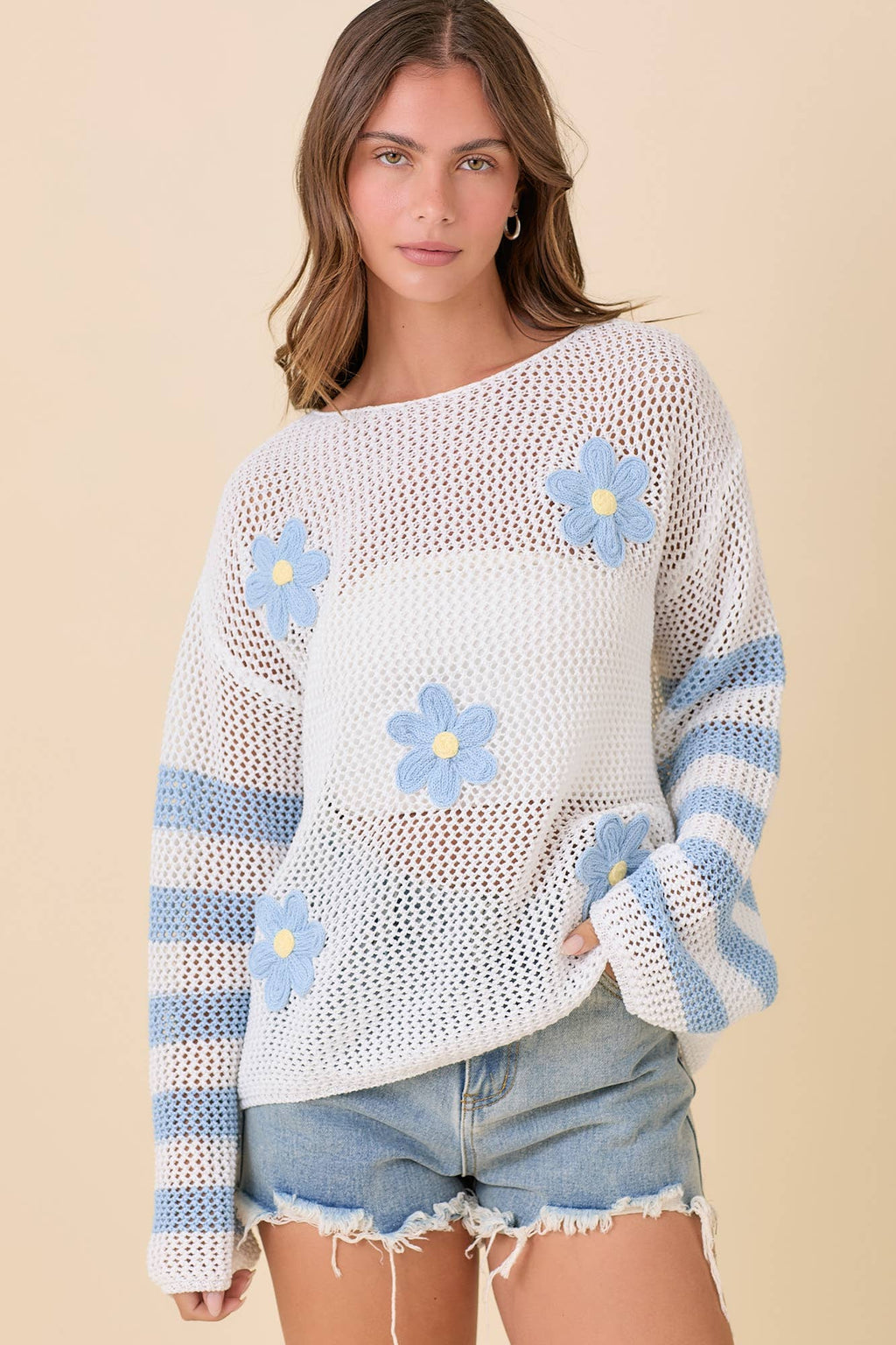 Painting Daisies Knit Top