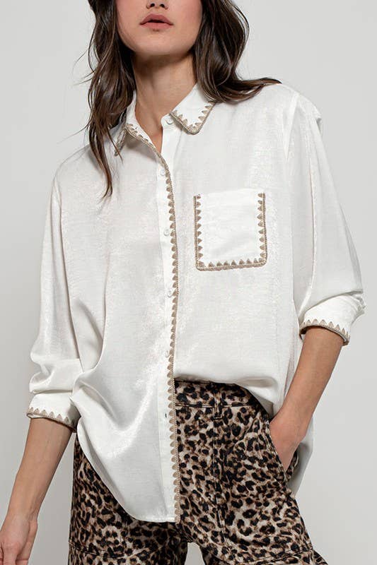 White Scalloped Top