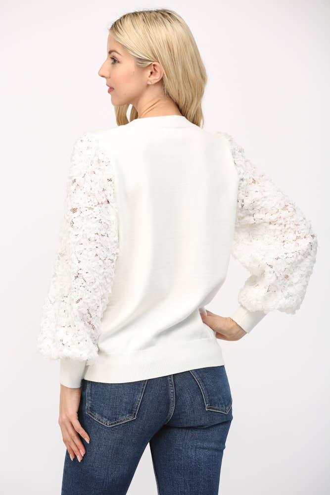 Cream Lace Top