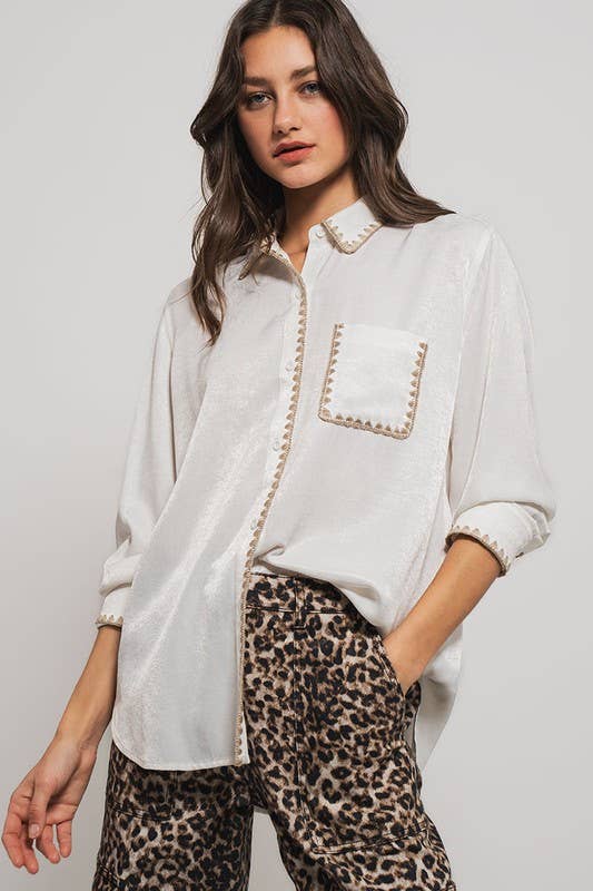 White Scalloped Top