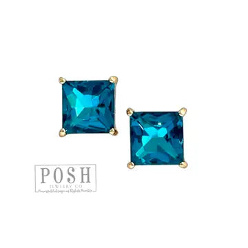 Pink Panache Blue Crystal Earring
