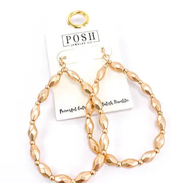 Posh Gold Teardrop Earring