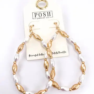 Posh Silver/Gold Teardrop Earring