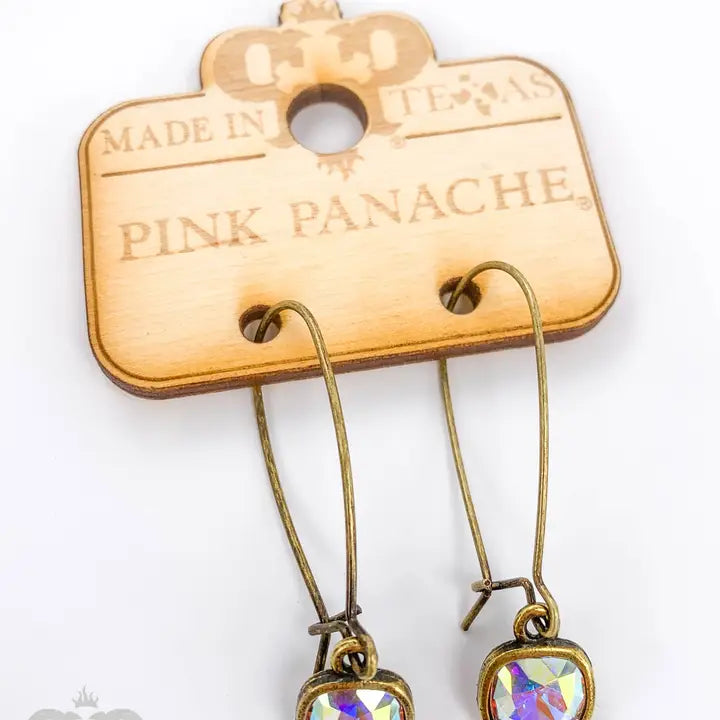 Pink Panache Square Crystal Earring